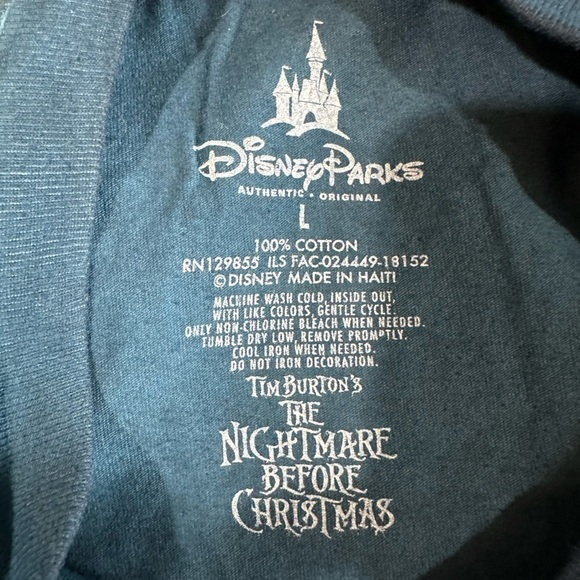 Disney Nightmare Before Christmas Jack Skellington Metallic Shirt Large NWT - Picture 3 of 4